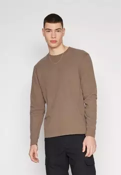 Рубашка с длинными рукавами RELAXED LONG-SLEEVE HEAVYWEIGHT COTTON CREW T-SHIRT Hollister Co., цвет BROWN