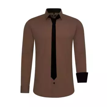 Рубашка с длинными рукавами Rusty Neal и галстуком, коричневый