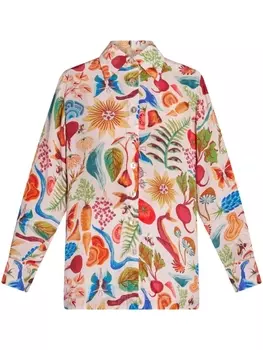 Рубашка с длинными рукавами с графическим принтом FARM Rio, бежевый