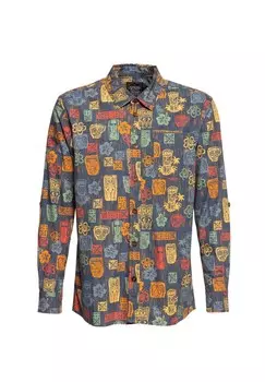 Рубашка с длинными рукавами с мотивами Тики и органическим хлопком Tiki's KING KEROSIN, мультиколор