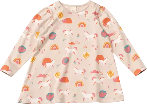 Рубашка с длинными рукавами с рисунком единорога розовая размер. 110 10шт ALANA