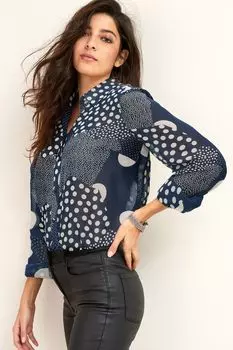 Рубашка с длинными рукавами с рисунком Next, синий