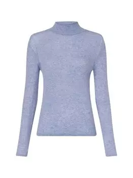 Рубашка с длинными рукавами с содержанием шерсти Ipuri Essentials, голубой