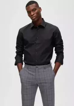 Рубашка с длинными рукавами SELECTED HOMME "REGETHAN SHIRT", черный