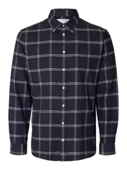Рубашка с длинными рукавами SELECTED HOMME "SLHSLIMOWEN-FLANNEL SHIRT LS NOOS", цвет Dark Sapphire