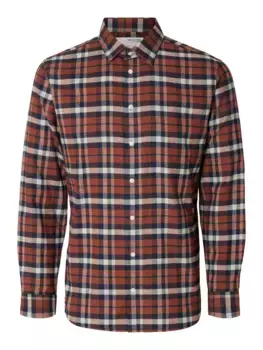 Рубашка с длинными рукавами SELECTED HOMME "SLHSLIMOWEN-FLANNEL SHIRT LS NOOS", цвет Burnt Henna