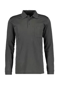 Рубашка с длинными рукавами, содержание хлопка, воротник-поло, мужская RAGMAN, цвет 194 Grau Meliert