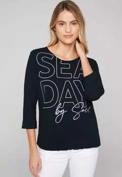 Рубашка с длинными рукавами STRUKTURIERTES RUNDHALS MIT WORDING Soccx, цвет blue navy