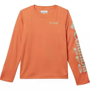 Рубашка с длинными рукавами terminal tackle – для мальчиков Columbia, цвет dusty orange/new mint logo