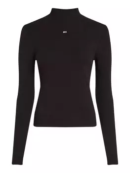 Рубашка с длинными рукавами tjw Essential с воротником-стойкой Tommy Jeans, черный