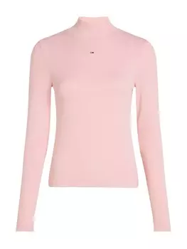 Рубашка с длинными рукавами tjw Essential с воротником-стойкой Tommy Jeans, розовый