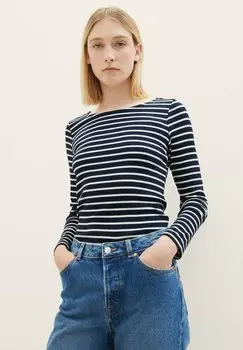 Рубашка с длинными рукавами TOM TAILOR, цвет navy/offwhite stripe