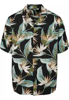 Рубашка с длинными рукавами URBAN CLASSICS " Urban Classics Men's Blossoms Resort Shirt" (1 шт.), черный