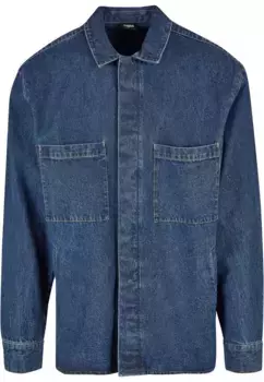 Рубашка с длинными рукавами URBAN CLASSICS " Urban Classics Men's Oversized Denim Pocket Shirt" (1 шт.), цвет Mid Indigo Washed