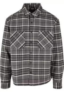 Рубашка с длинными рукавами URBAN CLASSICS " Urban Classics Men's Boxy Kane Check Shirt" (1 шт.), черный