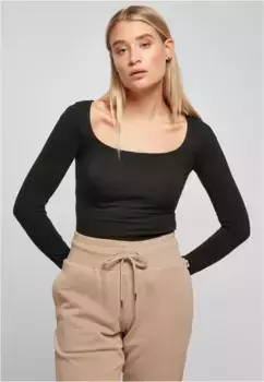 Рубашка с длинными рукавами URBAN CLASSICS " Urban Classics Women's Ladies Organic Longsleeve Body", черный