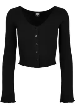 Рубашка с длинными рукавами URBAN CLASSICS " Urban Classics Ladies Cropped Rib Cardigan", черный