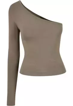 Рубашка с длинными рукавами URBAN CLASSICS " Urban Classics Ladies Asymmetric Longsleeve", оливковый