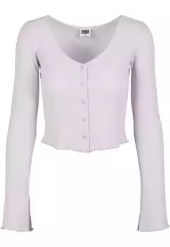 Рубашка с длинными рукавами URBAN CLASSICS " Urban Classics Ladies Cropped Rib Cardigan", цвет Softlilac