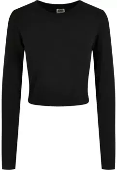 Рубашка с длинными рукавами URBAN CLASSICS " Urban Classics Women's Ladies Organic Cropped Longsleeve", черный