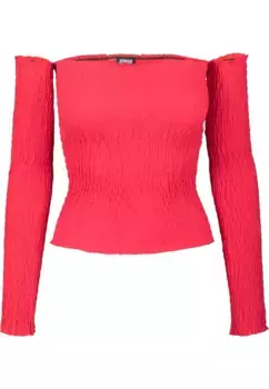 Рубашка с длинными рукавами URBAN CLASSICS " Urban Classics Ladies Ladies Cold Sleeve Smoke L/S", цвет Firered