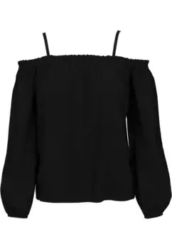 Рубашка с длинными рукавами URBAN CLASSICS " Urban Classics Ladies Cold Sleeve Longsleeve", черный