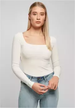 Рубашка с длинными рукавами URBAN CLASSICS " Urban Classics Women's Ladies Organic Longsleeve Body", белый