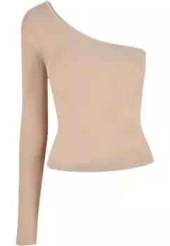 Рубашка с длинными рукавами URBAN CLASSICS " Urban Classics Ladies Asymmetric Longsleeve", бежевый