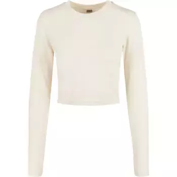Рубашка с длинными рукавами URBAN CLASSICS " Urban Classics Women's Ladies Organic Cropped Longsleeve", белый