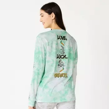 Рубашка с длинными рукавами в честь Лунного Нового года Sonoma Community для взрослых, цвет White Turquoise