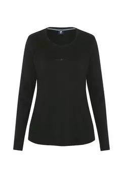 Рубашка с длинными рукавами в дизайне этикетки POLO SYLT, цвет 19-3911 Black Beauty