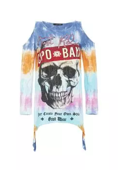 Рубашка с длинными рукавами в ярком дизайне CIPO & BAXX, синий