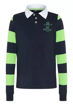 Рубашка с длинными рукавами в стиле поло и полосатыми рукавами POLO SYLT, цвет Total Eclipse