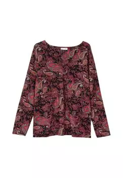 Рубашка с длинными рукавами, запахом и принтом пейсли Sheego by JoeBrowns, цвет Schwarz Gemustert