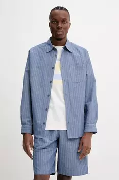 Рубашка с добавлением льна chemise malo A.P.C., синий