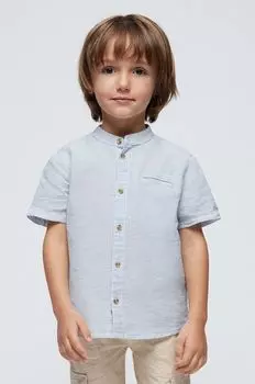 Рубашка с добавлением льна для ребенка Mayoral, синий