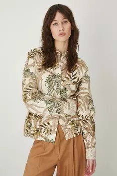 Рубашка с добавлением льна Medicine, бежевый