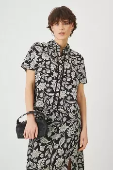 Рубашка с добавлением льна Medicine, черный