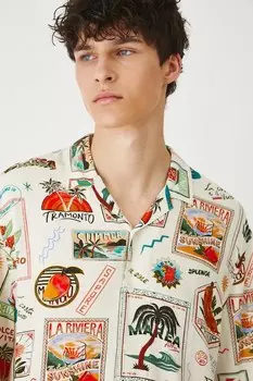 Рубашка с добавлением льна Medicine, мультиколор