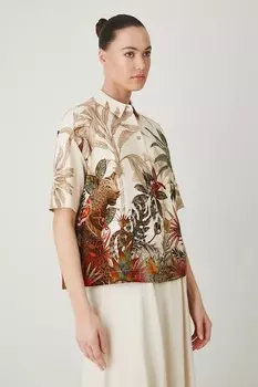 Рубашка с добавлением льна Medicine, мультиколор