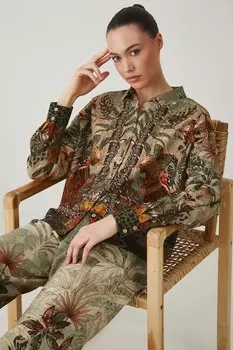 Рубашка с добавлением льна Medicine, мультиколор