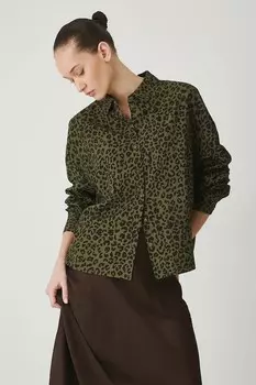 Рубашка с добавлением льна Medicine, зеленый