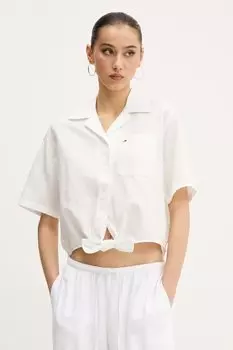 Рубашка с добавлением льна Tommy Jeans, белый