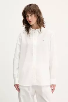 Рубашка с добавлением льна Tommy Jeans, бежевый