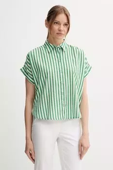 Рубашка с добавлением льна United Colors Of Benetton, зеленый