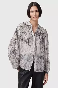 Рубашка с добавлением шелка EDDIE Allsaints, серый