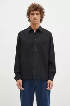 Рубашка с добавлением шерсти Carsten Cotton Wool LS Shirt Norse Projects, черный
