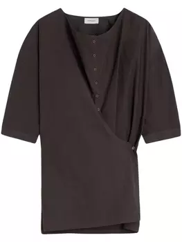 Рубашка с драпировкой LEMAIRE, коричневый