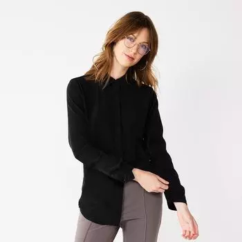 Рубашка с драпировкой Petite Nine West Nine West, черный