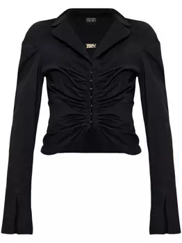 Рубашка с драпировкой Versace Jeans Couture, черный